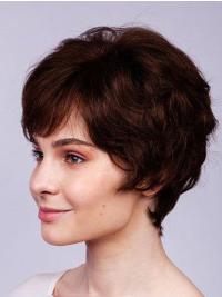 Remy Human Hair 6" Wavy Boycuts Lace Front Wigs