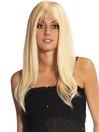 Blonde Full Lace Wig with Bangs Long Human Hair