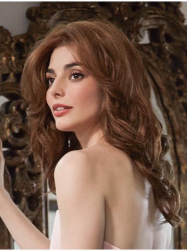 Monofilament Brown Long Wigs 100% Human Hair Natural Look