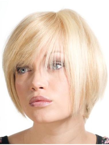 Blonde Straight Short Synthetic Wigs High Quality