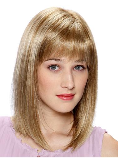 14" Straight Blonde Wig Real Human Hair Available