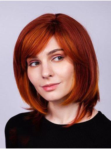 Medium-Length Straight Wig for Women 12" Capless Design