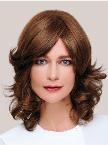 Brown Human Hair Wig 100% Hand-Tied Shoulder-Length