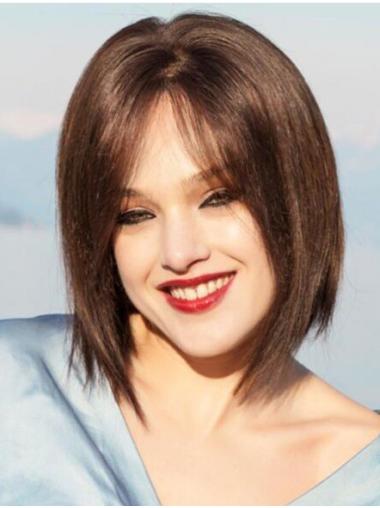 Chin-Length Straight Short Best Real Hair Wigs