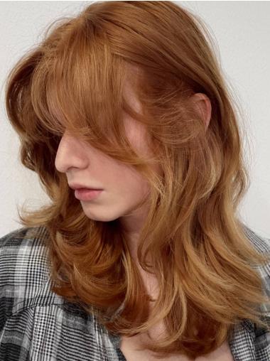 Long Blonde Wig 16inch Wavy Lace Front with Layered Synthetic Hair for Effortless Style