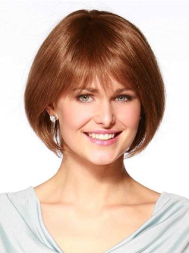 Monofilament  Human Hair Wigs – Chin Length Bob Style