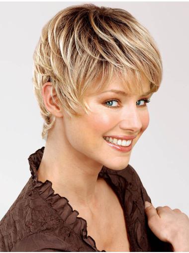 Best Realistic Human Hair Wig Short Straight Blonde