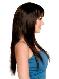 Real Human Hair Auburn Wig 22" Trendy Style with Bangs