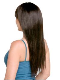 Real Human Hair Auburn Wig 22" Trendy Style with Bangs