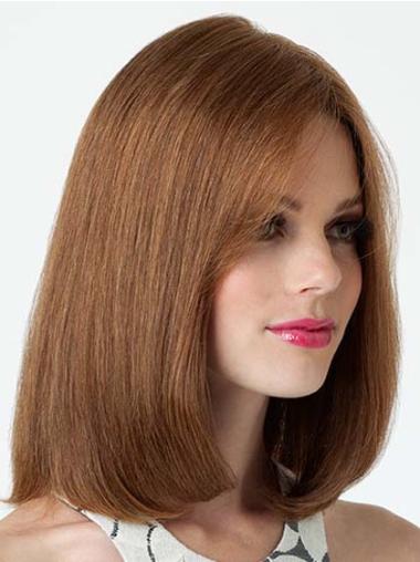 Remy Human Hair Bob Wig Straight Shoulder-Length Style