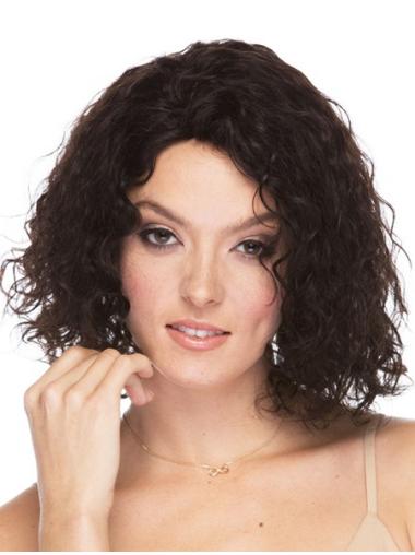 12" Brown Curly Human Hair Wig Real Hair Hairstyles