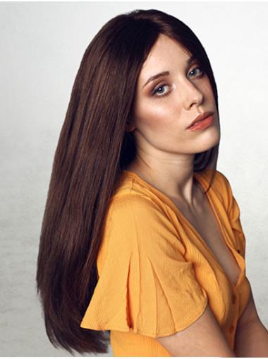 Long Brown Wig for Women 100% Hand-Tied Human Hair