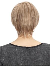 Brown 8" Layered Wig Real Human Hair Short Style