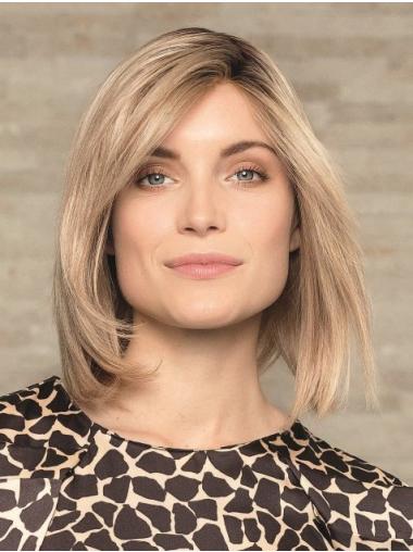 Bob Wig 12" Straight Cut, Real Hair for Ladies