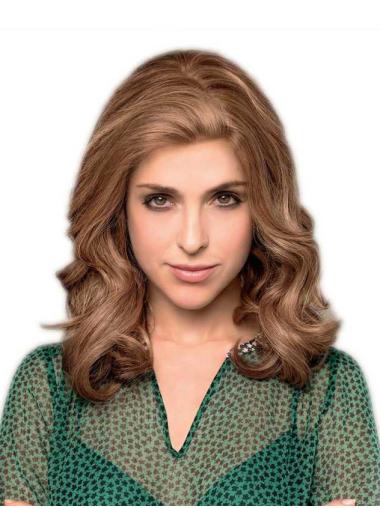 Brown Wavy Wig 16" Human Hair, Women's Style