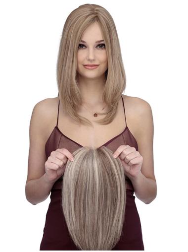 Remy Human Hair Women Wigs 16" Long Straight UK