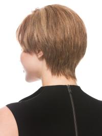 Exquisite Brown Short Human Hair Wigs Natural Look