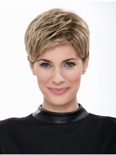 Blonde Women Boycut Wigs Fashion Synthetic Short