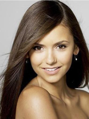 Affordable Long Brown Human Hair Wig Straight