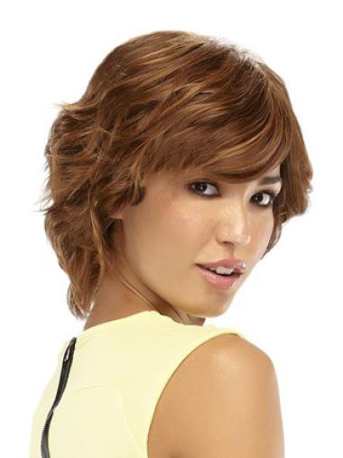 Wavy Auburn Human Hair Wig 11" Short Online Shop