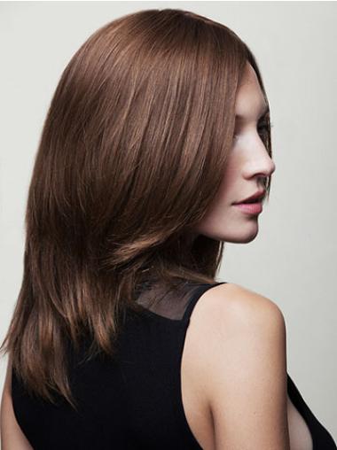 Brown Wavy Long Real Hair Wig Natural Look for Women
