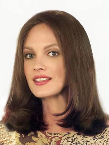 Shoulder Length Brown Remy Human Hair Wigs