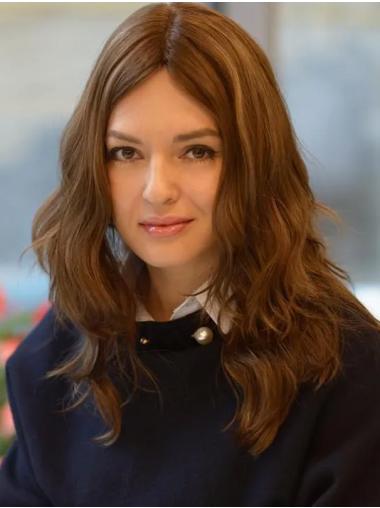 18 Inch Wavy Long Remy Human Hair Wig for Women