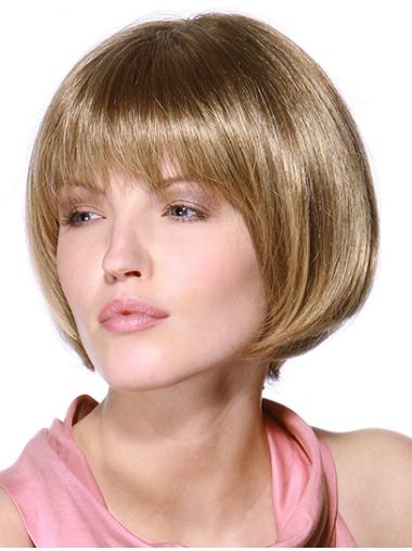 100% Hand-Tied Chin Length Bob Wig Human Hair Short