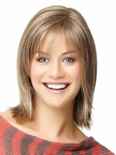 Blonde Straight Human Hair Bob Wig Shoulder-Length