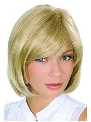 Short Human Hair Lace Wig Wavy Bob Natural Look
