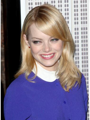 Lace Front Blonde Human Hair Wig Shoulder Length