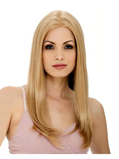 Long Blonde Human Hair Wigs Straight Layered Top Online