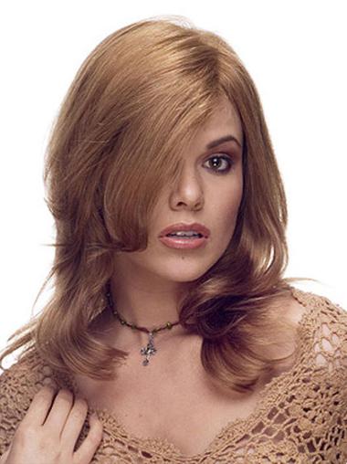 Brown Remy Human Hair Wig Long Layered Cut for Women