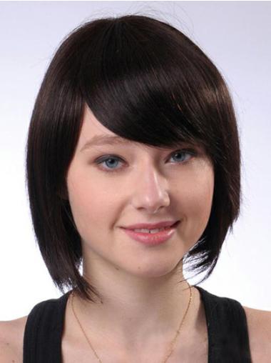 Brown Human Hair Bob Wig Capless & Natural Look