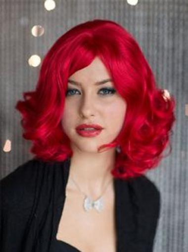 Red Shoulder Length Real Hair Wig Best Quality