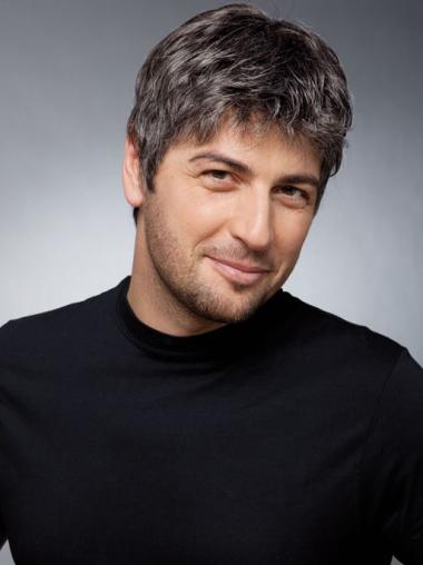 Durable 6" Short Grey Wig for Men High Quality