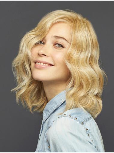 Blonde Wavy Bob Synthetic Wig Natural Capless Design