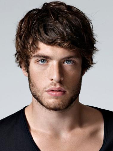 Real Human Hair Short Wig Straight for Young Men