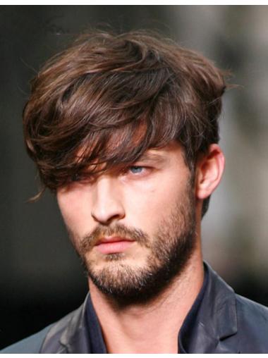 100% Hand-Tied Straight Short Human Hair Wig for Men