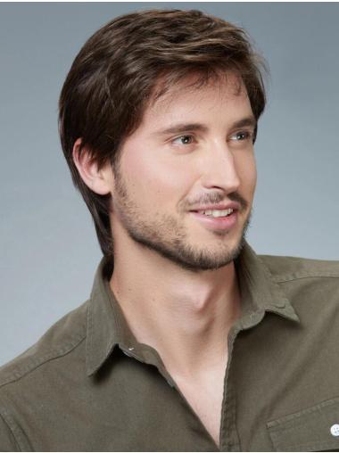 Popular Men’s Synthetic Wig – 4" Brown Straight