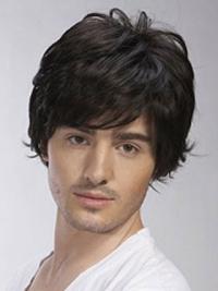 Short Natural Hair Wigs for Men, Remy Human Hair