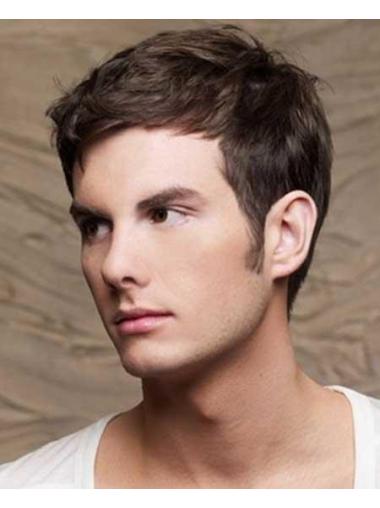 Remy Human Hair Men’s Wig – Brown Cropped Look Sale