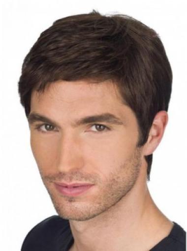 Men’s Human Hair Straight Wig – Durable and Natural Look