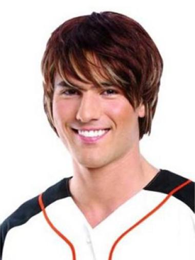 Men’s Popular Auburn Lace Front Wig Natural Look