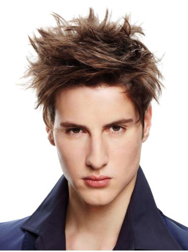 100% Hand-Tied Cropped Wig for Men Human Hair
