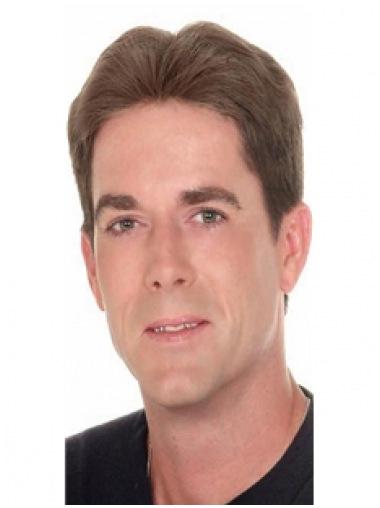 Men’s 100% Hand-Tied Straight Short Wigs Natural Look