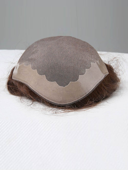Men’s Stylish 4" Synthetic Wig MonoToupee Design