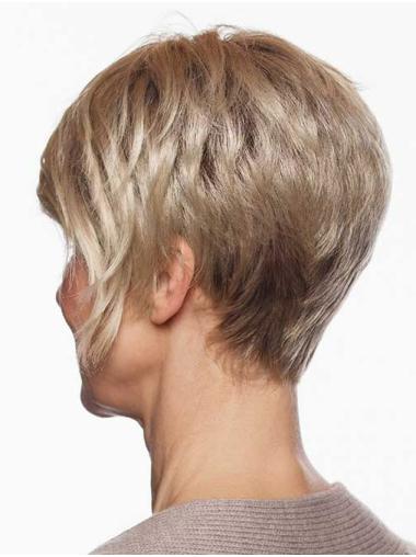 Trendy Blonde Straight Boycut Wig Short Synthetic Hair