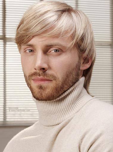 Men’s Short Wig Straight Remy Natural Human Hair