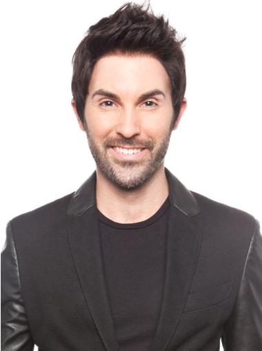 Straight Remy Human Hair Wig for Men No Bangs Style